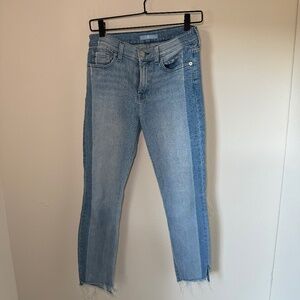 7 for all Mankind Jeans Women's Two Tone Blue Size 27 Cropped Ankle Denim